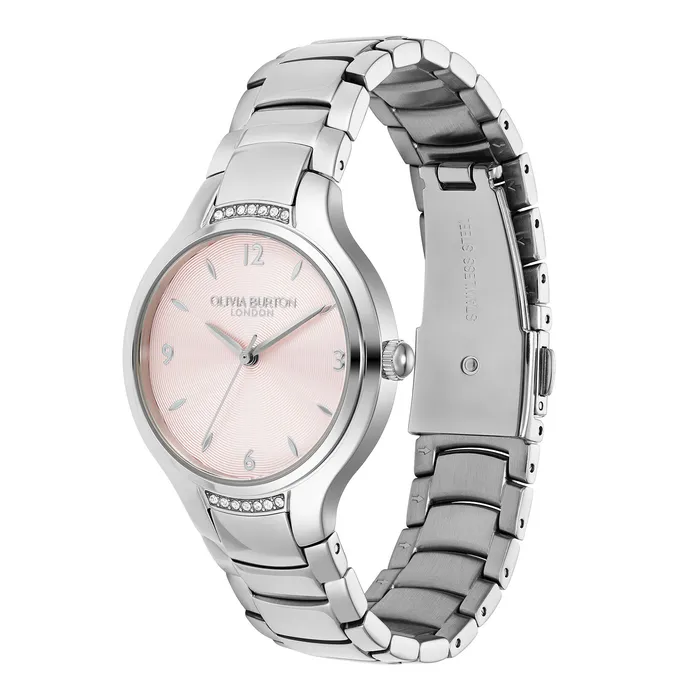 34mm Lea Light Blush and Silver Bracelet Watch Color Dial Watches Olivia Burton Women