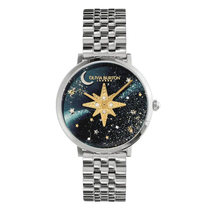 35mm Nova Slim Sapphire Blue and Silver Bracelet Watch Signature Watches Olivia Burton Women 35mm Nova Slim Sapphire Blue and Silver Bracelet Watch Signature Watches Olivia Burton Women