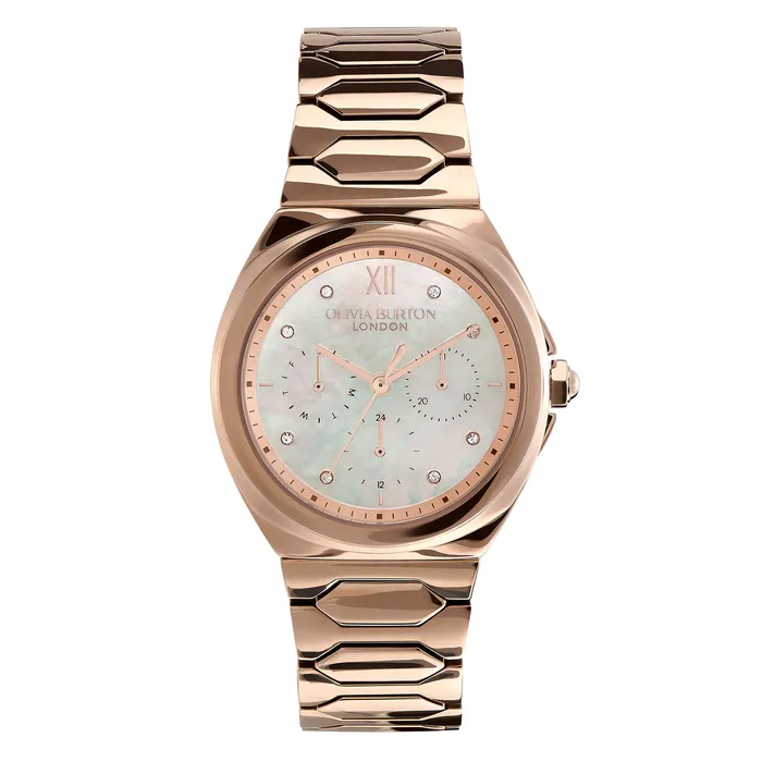 36mm Lustre MultiFunction White and Rose Gold Bracelet Watch Women Sports Luxe Watches Olivia Burton 36mm Lustre MultiFunction White and Rose Gold Bracelet Watch Women Sports Luxe Watches Olivia Burton