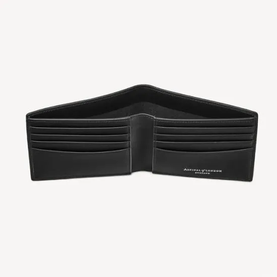 8 Card Billfold Wallet Black Pebble Men Aspinal Of London Billfold Wallets