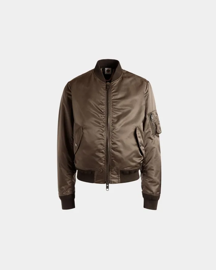 Adrien Brody Travel Collection Bomber In Military Green Nylon Men Bally Coats and Jackets Adrien Brody Travel Collection Bomber In Military Green Nylon Men Bally Coats and Jackets