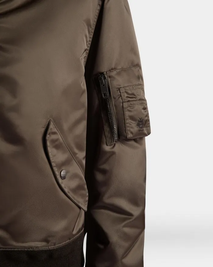 Adrien Brody Travel Collection Bomber In Military Green Nylon Men Bally Coats and Jackets