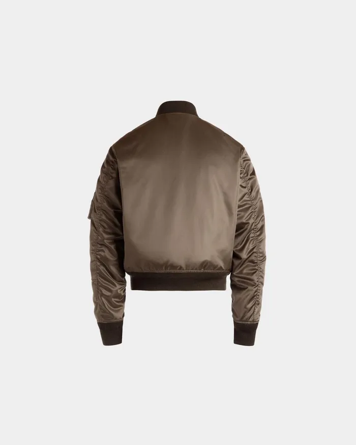 Adrien Brody Travel Collection Bomber In Military Green Nylon Men Bally Coats and Jackets
