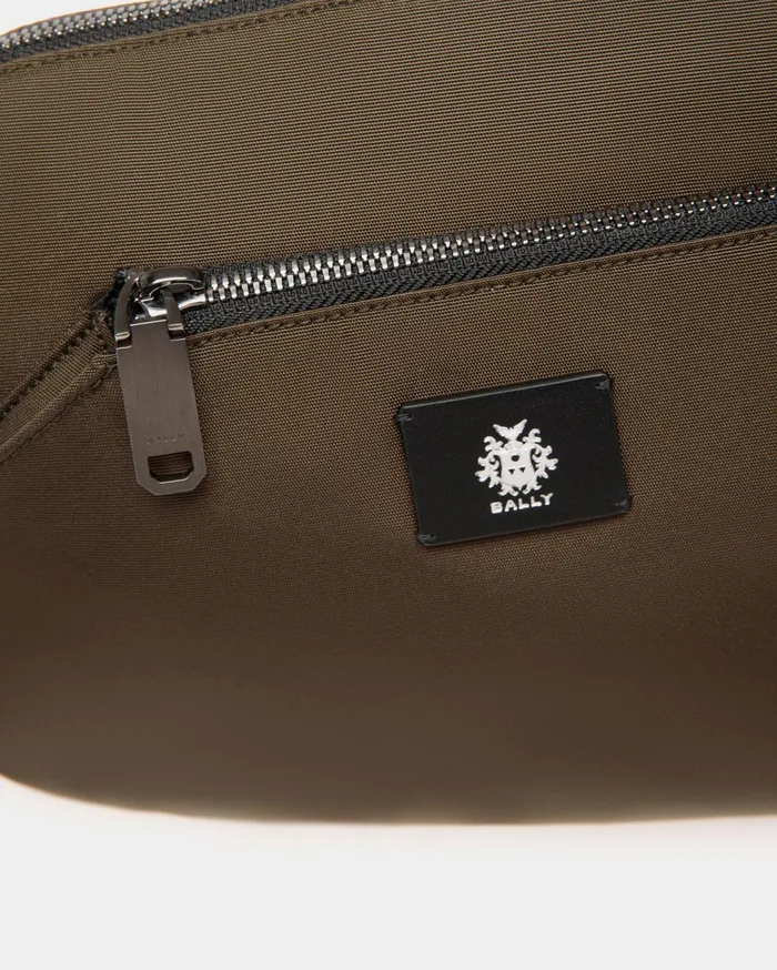 Adrien Brody Travel Collection Crossbody In Military Green Nylon Men Bally Messenger Bags