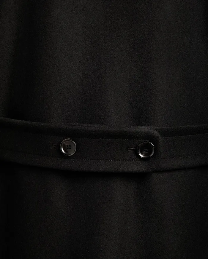 Adrien Brody Travel Collection Peacot In Black Wool Blend Men Bally Coats and Jackets