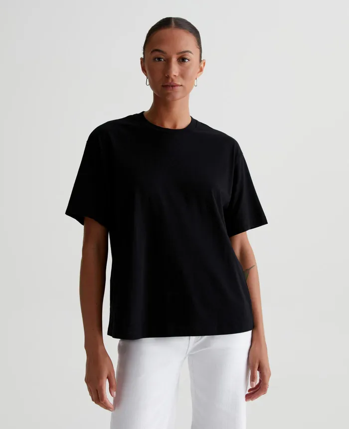 AG Jeans Tees and Tanks Women Karter ExBoyfriend TRUE BLACK