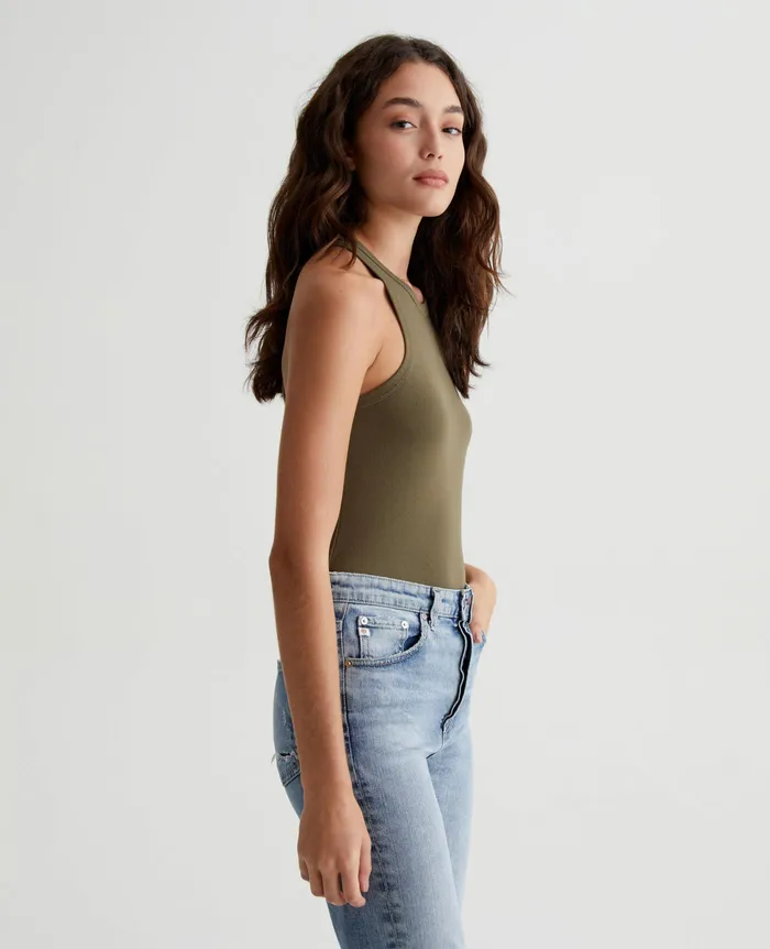 AG Jeans Tees and Tanks Women Olive Tank SHADY MOSS AG Jeans Tees and Tanks Women Olive Tank SHADY MOSS