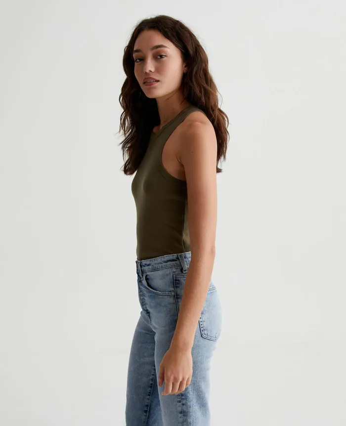 AG Jeans Tees and Tanks Women Olive Tank SHADY MOSS AG Jeans Tees and Tanks Women Olive Tank SHADY MOSS