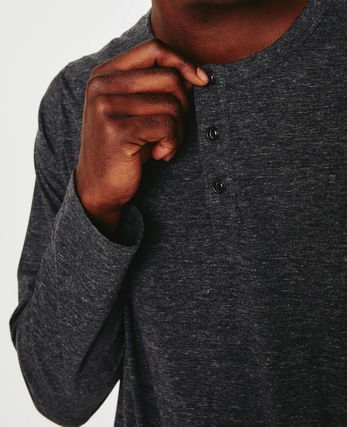AG Jeans Tees Men Bryce Long Sleeve Henley HEATHER CHARCOAL AG Jeans Tees Men Bryce Long Sleeve Henley HEATHER CHARCOAL