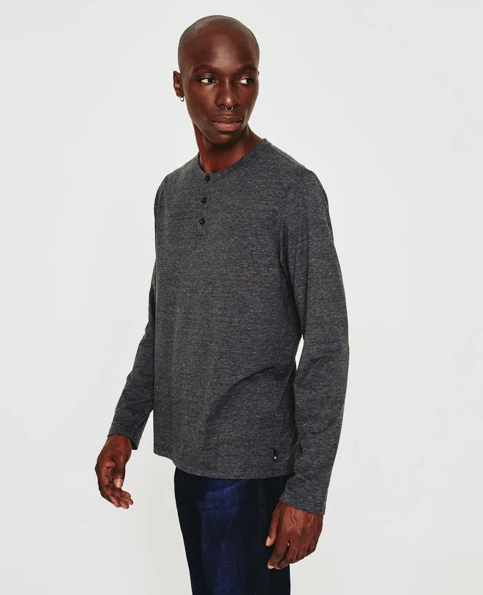 AG Jeans Tees Men Bryce Long Sleeve Henley HEATHER CHARCOAL AG Jeans Tees Men Bryce Long Sleeve Henley HEATHER CHARCOAL