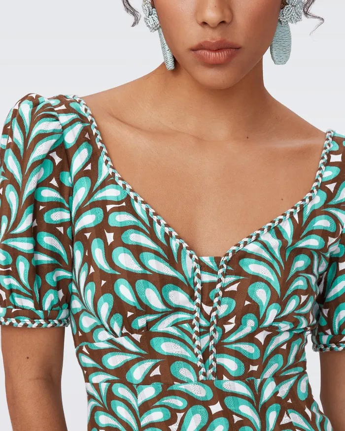 Aire Cotton Dress Seaweed Women DVF Dresses