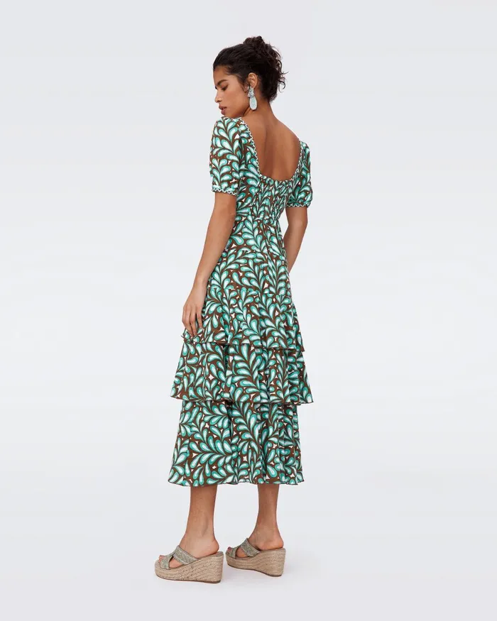 Aire Cotton Dress Seaweed Women DVF Dresses