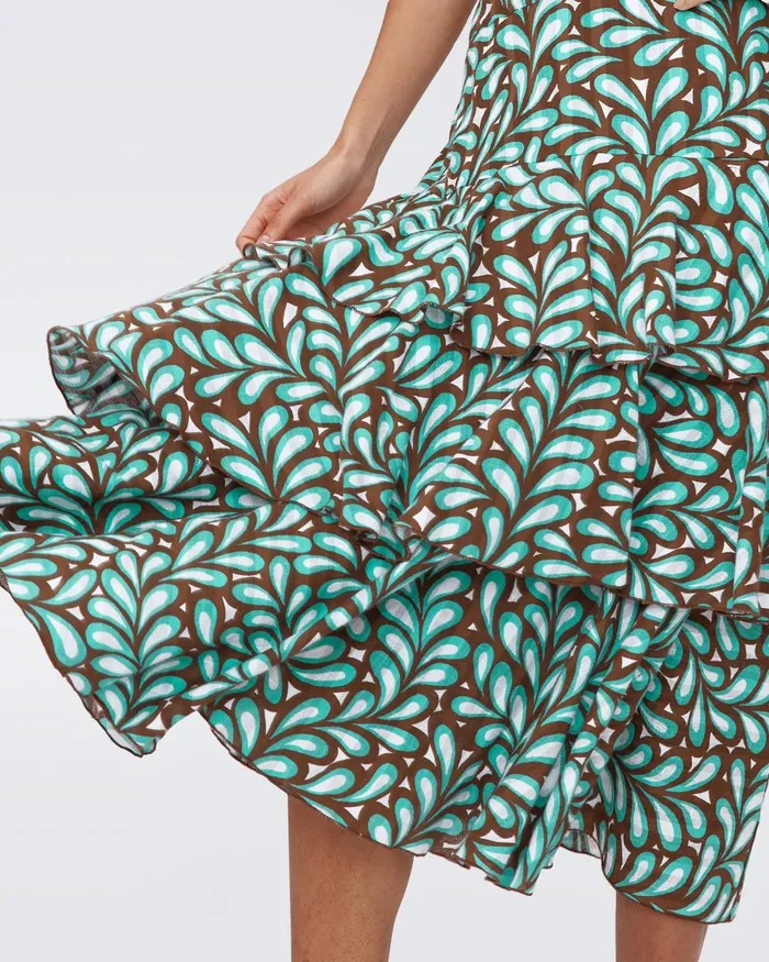 Aire Cotton Dress Seaweed Women DVF Dresses