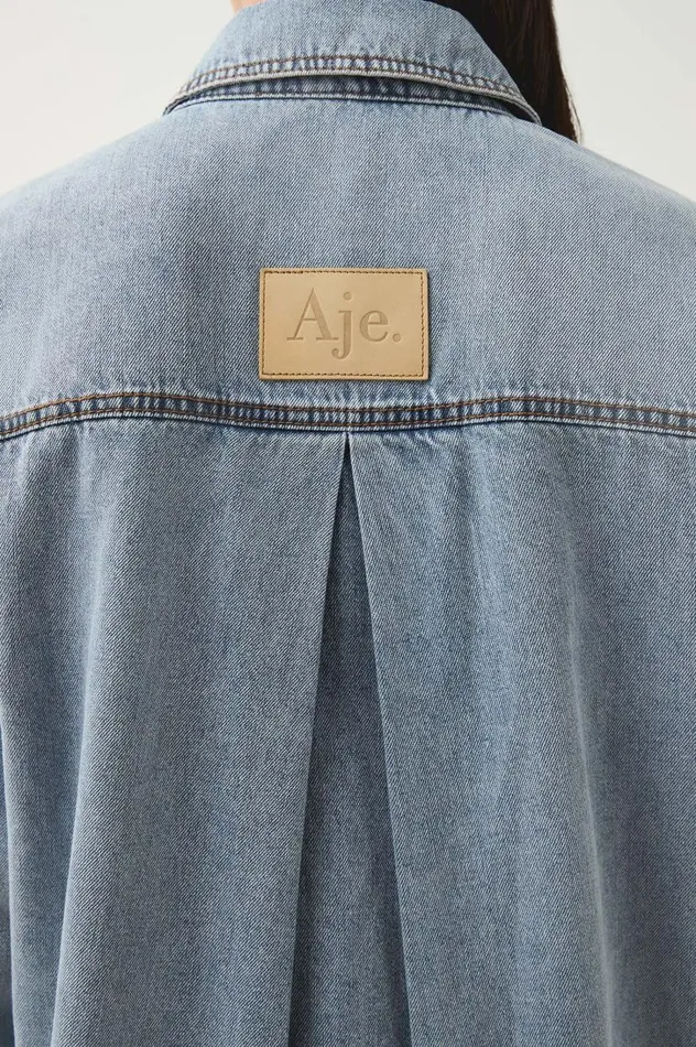 Aje Denim Corie Longline Denim Shirt Mum Wash 8211 Women Aje Denim Corie Longline Denim Shirt Mum Wash 8211 Women