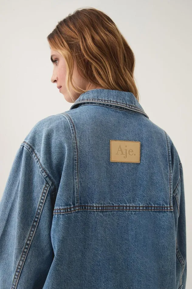 Aje Denim Outline Denim Shirt Coastal Blue 8211 Women Aje Denim Outline Denim Shirt Coastal Blue 8211 Women