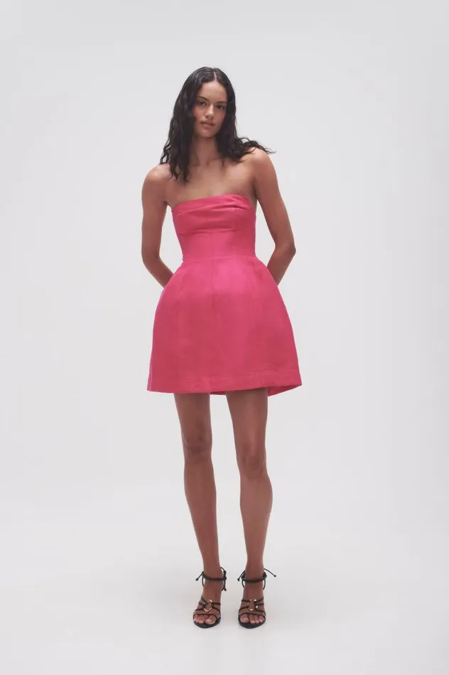 Aje Dresses Baret Strapless Mini Dress Hot Pink 8211 Women