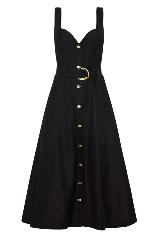 Aje Dresses Clay Belted Midi Dress Black 8211 Women Aje Dresses Clay Belted Midi Dress Black 8211 Women