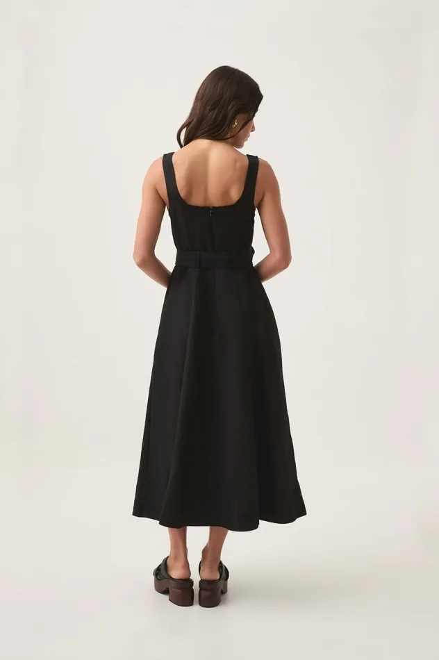 Aje Dresses Clay Belted Midi Dress Black 8211 Women Aje Dresses Clay Belted Midi Dress Black 8211 Women
