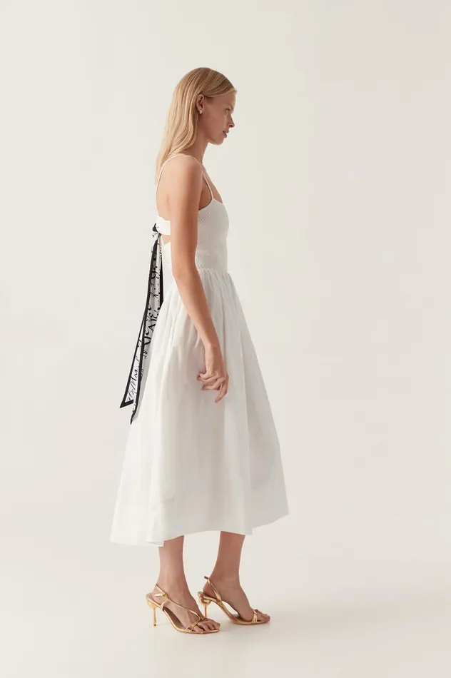 Aje Dresses Danica Tie Back Midi Dress Ivory 8211 Women Aje Dresses Danica Tie Back Midi Dress Ivory 8211 Women