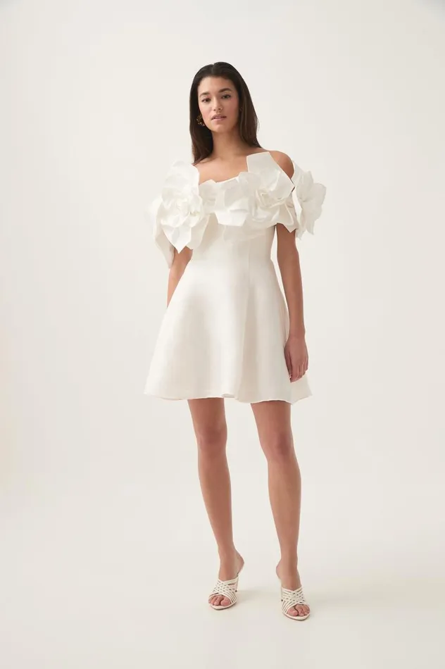 Aje Dresses Etta Mini Dress Ivory 8211 Women