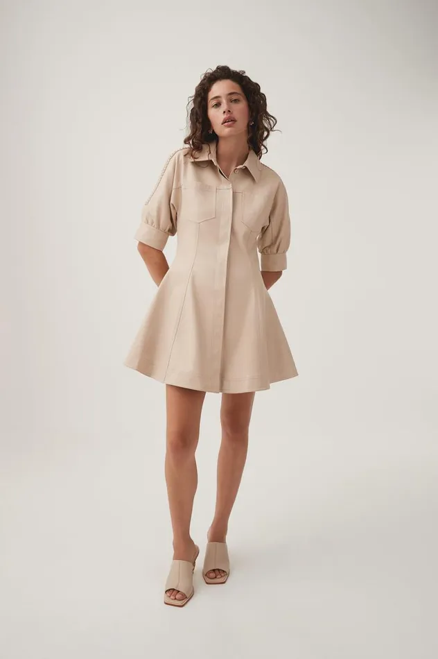 Aje Dresses Flourisher Braided Mini Dress Natural Beige 8211 Women