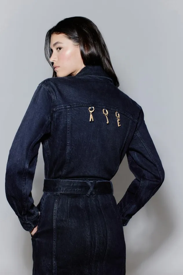 Aje Dresses Maya Denim Mini Dress Black 8211 Women