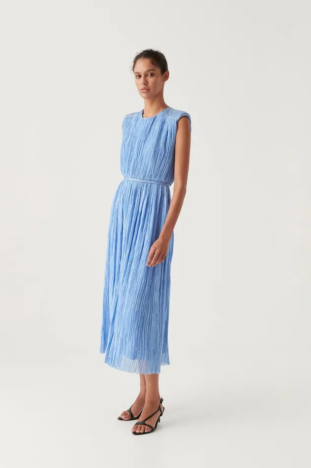 Aje Dresses Solstice Pleated Midi Dress Mist Blue 8211 Women Aje Dresses Solstice Pleated Midi Dress Mist Blue 8211 Women