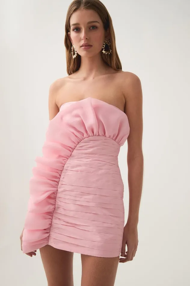 Aje Dresses Telma Ruffle Micro Mini Dress Pink Quartz 8211 Women