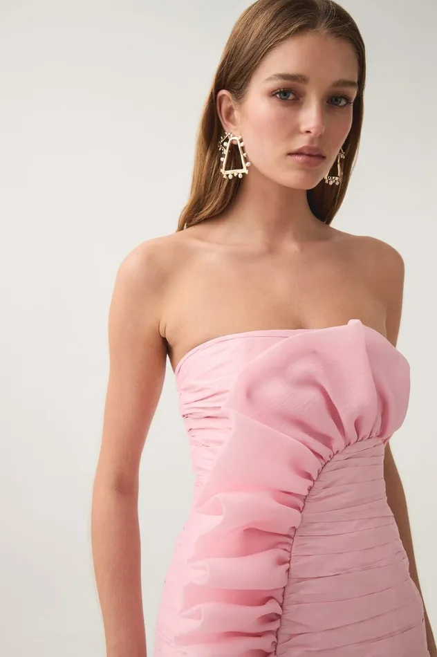 Aje Dresses Telma Ruffle Micro Mini Dress Pink Quartz 8211 Women Aje Dresses Telma Ruffle Micro Mini Dress Pink Quartz 8211 Women