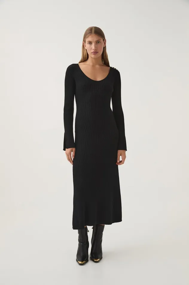 Aje Dresses Zeitgeist Knit Midi Dress Black 8211 Women Aje Dresses Zeitgeist Knit Midi Dress Black 8211 Women
