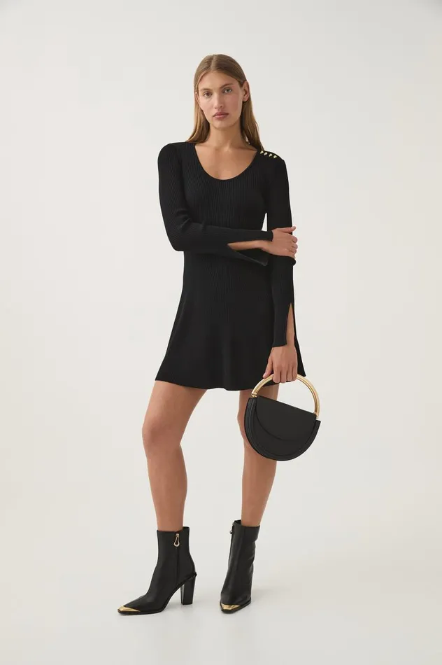 Aje Dresses Zeitgeist Knit Mini Dress Black 8211 Women