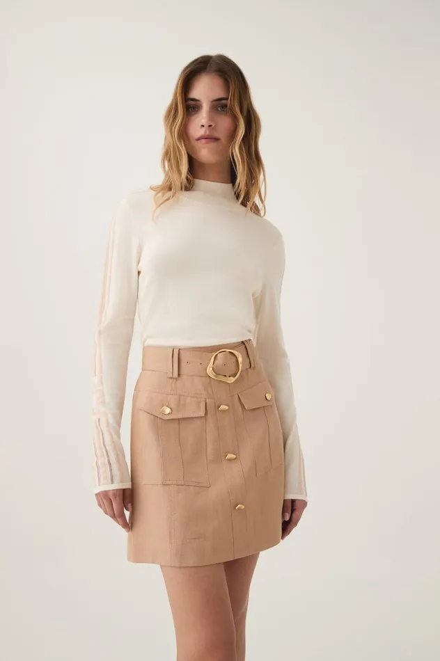 Aje Knitwear and Jumpers Lucielle Stripe Wool Knit Skivvy Ivory 8211 Women Aje Knitwear and Jumpers Lucielle Stripe Wool Knit Skivvy Ivory 8211 Women