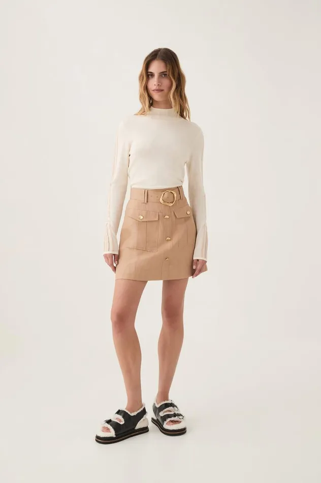Aje Knitwear and Jumpers Lucielle Stripe Wool Knit Skivvy Ivory 8211 Women Aje Knitwear and Jumpers Lucielle Stripe Wool Knit Skivvy Ivory 8211 Women
