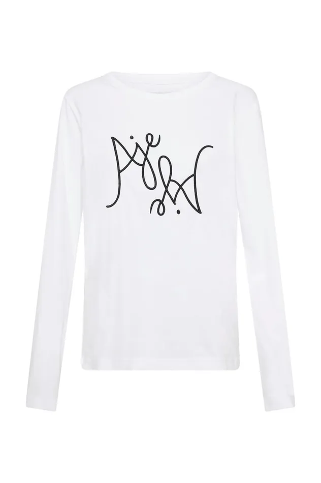 Aje Tees Prophecy Long Sleeve Tee Whiteblack Logo 8211 Women Aje Tees Prophecy Long Sleeve Tee Whiteblack Logo 8211 Women