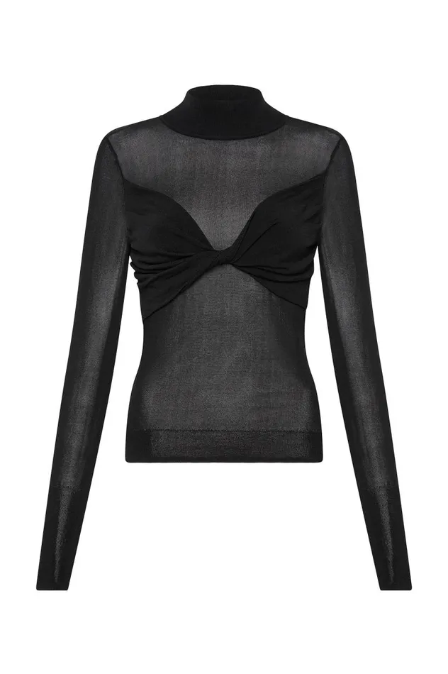 Aje Tops Alchemy Twist Crop Knit Top Black 8211 Women Aje Tops Alchemy Twist Crop Knit Top Black 8211 Women