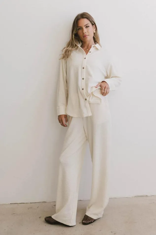 All Bottoms Women Bohme Etta Wide Leg Pants In Beige Beige