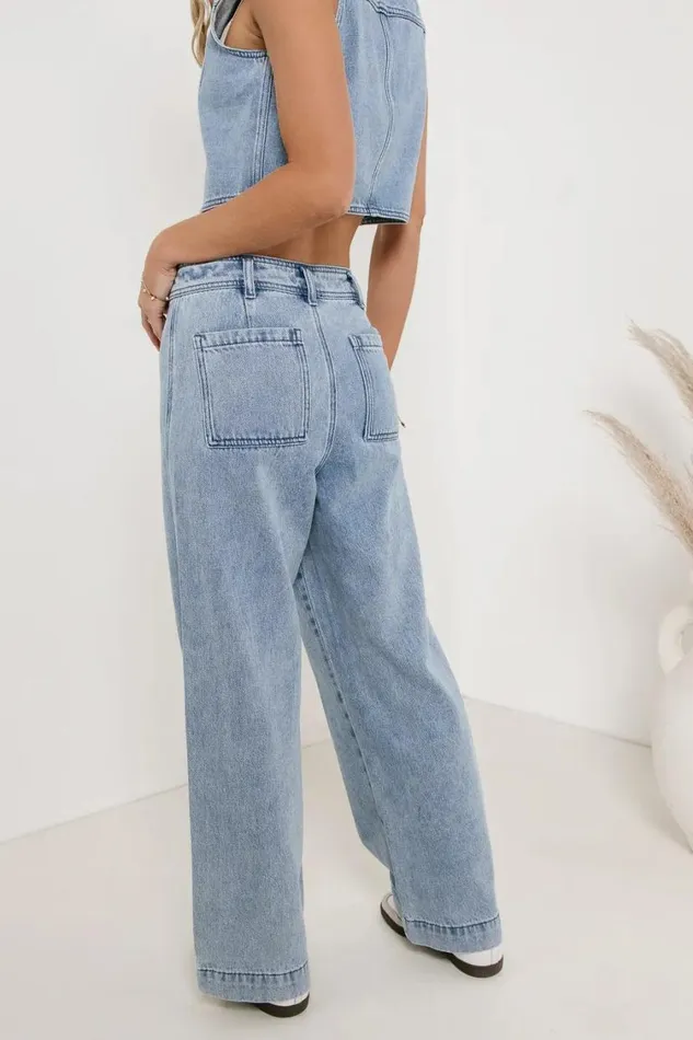 All Bottoms Women Bohme Georgia Wide Leg Jeans In Light Wash 8211 FINAL SALE Light Wash