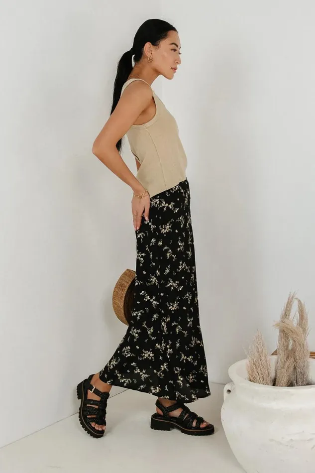 All Bottoms Women Bohme Rory Floral Skirt In Black Black