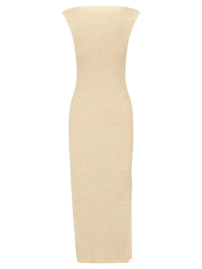 Anna Quan 8211 Drew Dress in Wheat Women Dresses The UNDONE