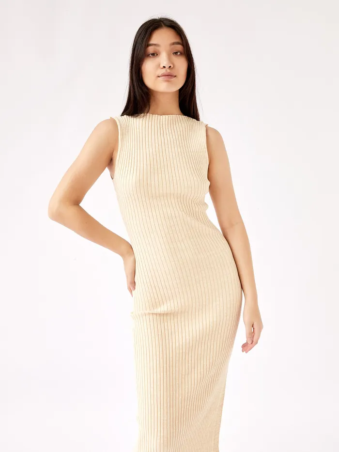 Anna Quan 8211 Drew Dress in Wheat Women Dresses The UNDONE