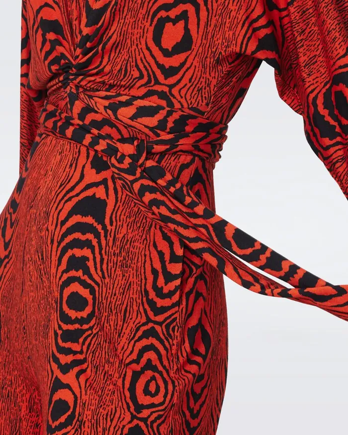 Aurelia Jumpsuit Wood Grain Red Women DVF Jumpsuits and Rompers