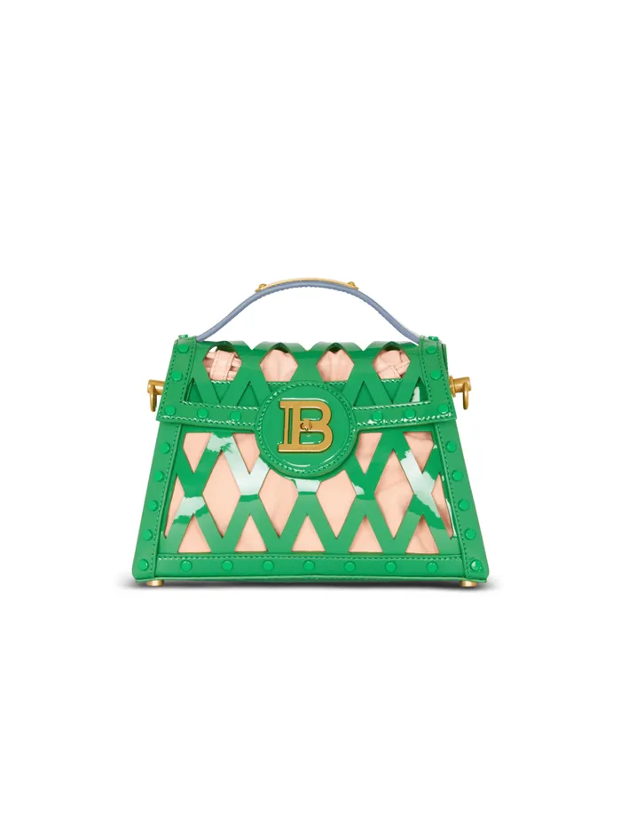 BBuzz Dynasty Bag In Diamond Patent Leather Green Women Balmain Handbags