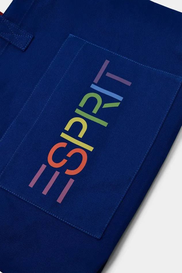 Bags Wallets Men Esprit Logo Canvas Tote Bag Bright Blue