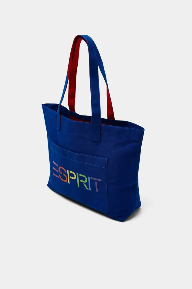 Bags Wallets Men Esprit Logo Canvas Tote Bag Bright Blue