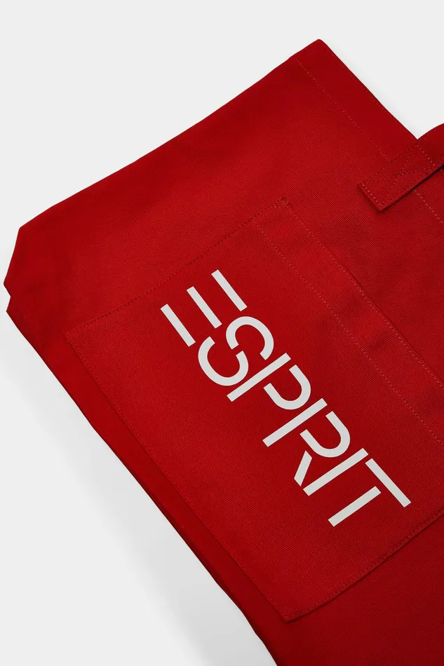 Bags Women Esprit Logo Canvas Tote Bag Dark Red