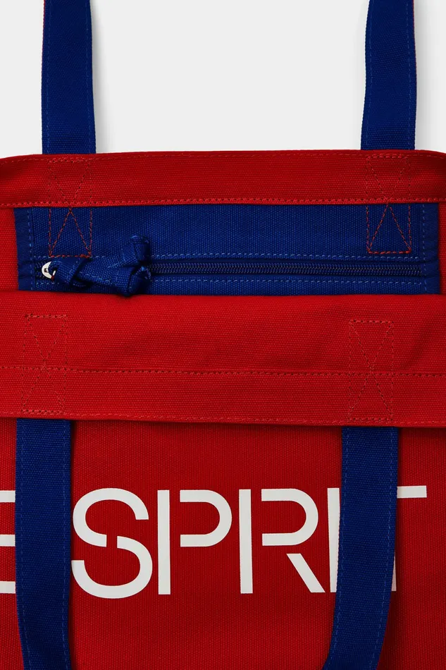 Bags Women Esprit Logo Canvas Tote Bag Dark Red