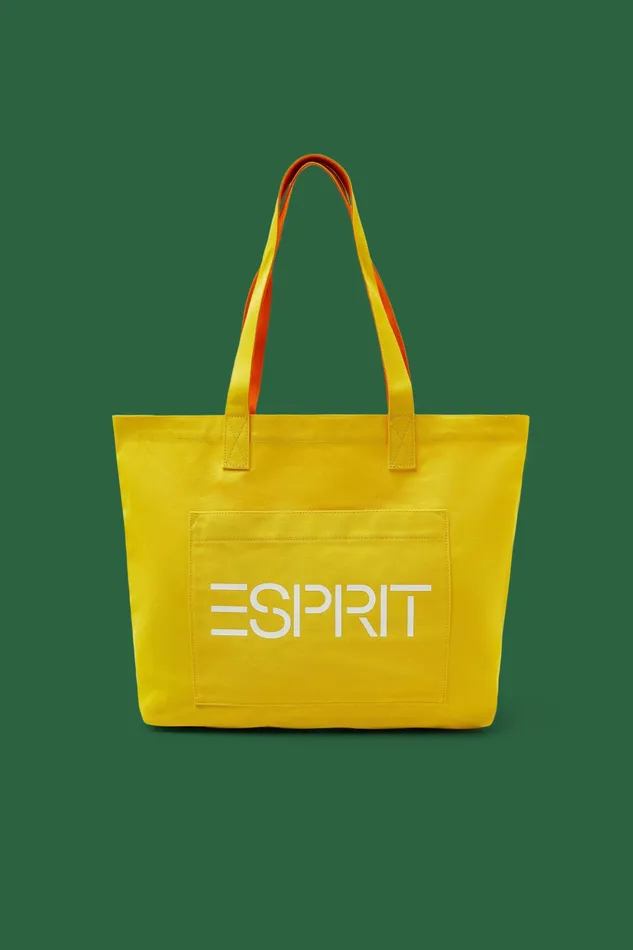Bags Women Esprit Logo Canvas Tote Bag Yellow