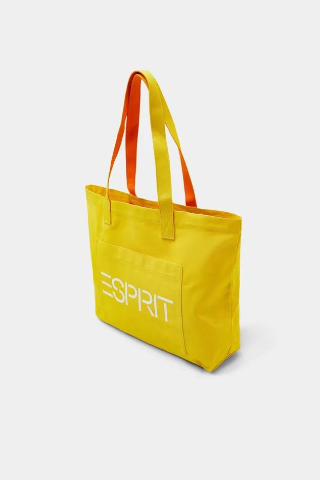 Bags Women Esprit Logo Canvas Tote Bag Yellow