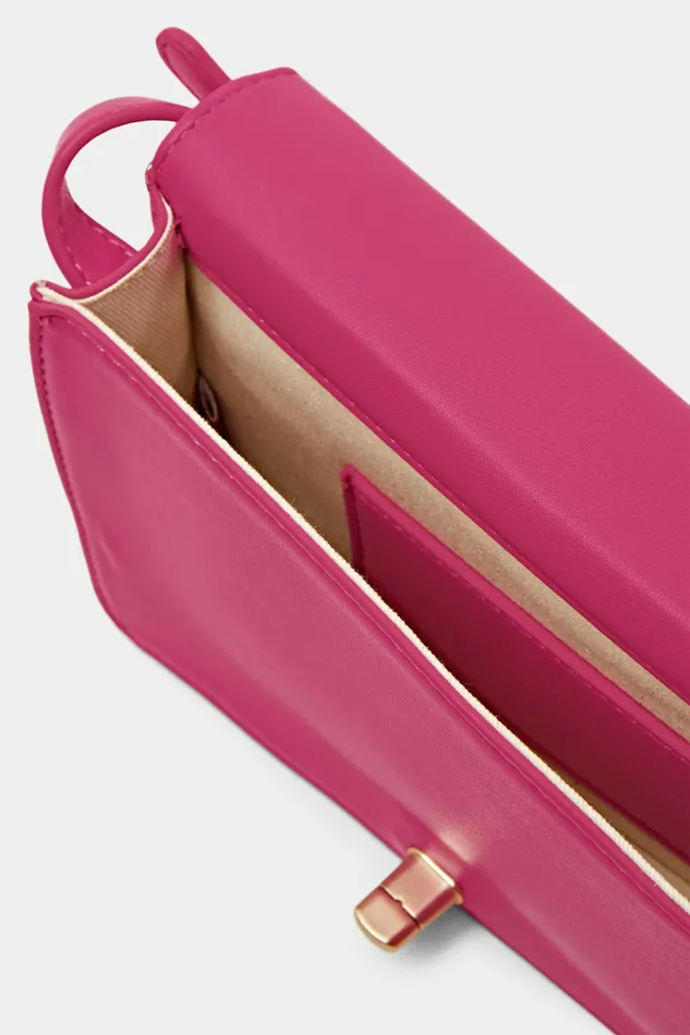 Bags Women Esprit Turn Lock Crossbody Bag Pink