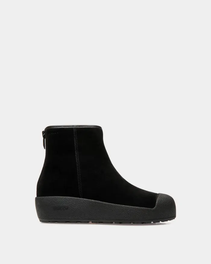 Bally Curling Bootie In Black Suede Men Bally Boots and Ankle Boots